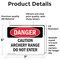 Signmission Caution Archery Range Do Not Enter Danger Sign, Vinyl Decal, 7in W x 5in L, 2PK OS-2PACK-DS-D-57-L-2127 - alternate 6